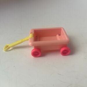 Vintage Pink Wagon Yellow Tongue Dark Pink Wheels 1970 Fisher Price Parker Bros?